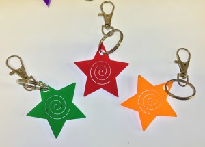 acrylic laser cut star keyrings